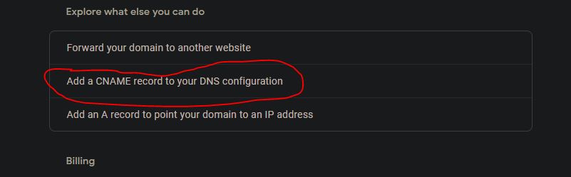 Google DNS add CNAME, which is adding custom name servers